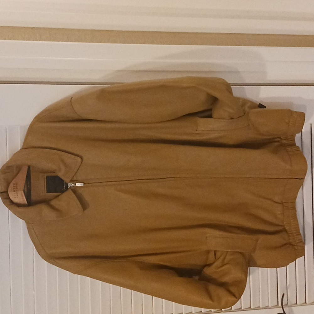 Sean John Tan Leather Flight Jacket